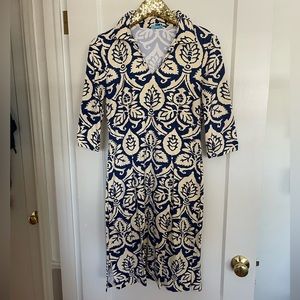 J. McLaughlin size medium collared 3/4 sleeve dress